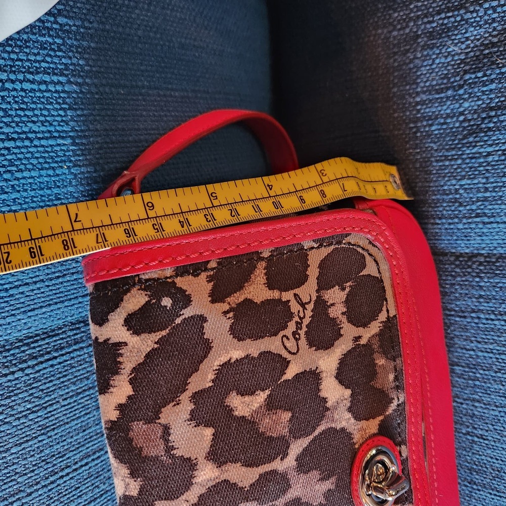Coach Bag Ocelot Cloth + Red Leather, Animal Print, Crossbody RARE - Picture 5 of 11